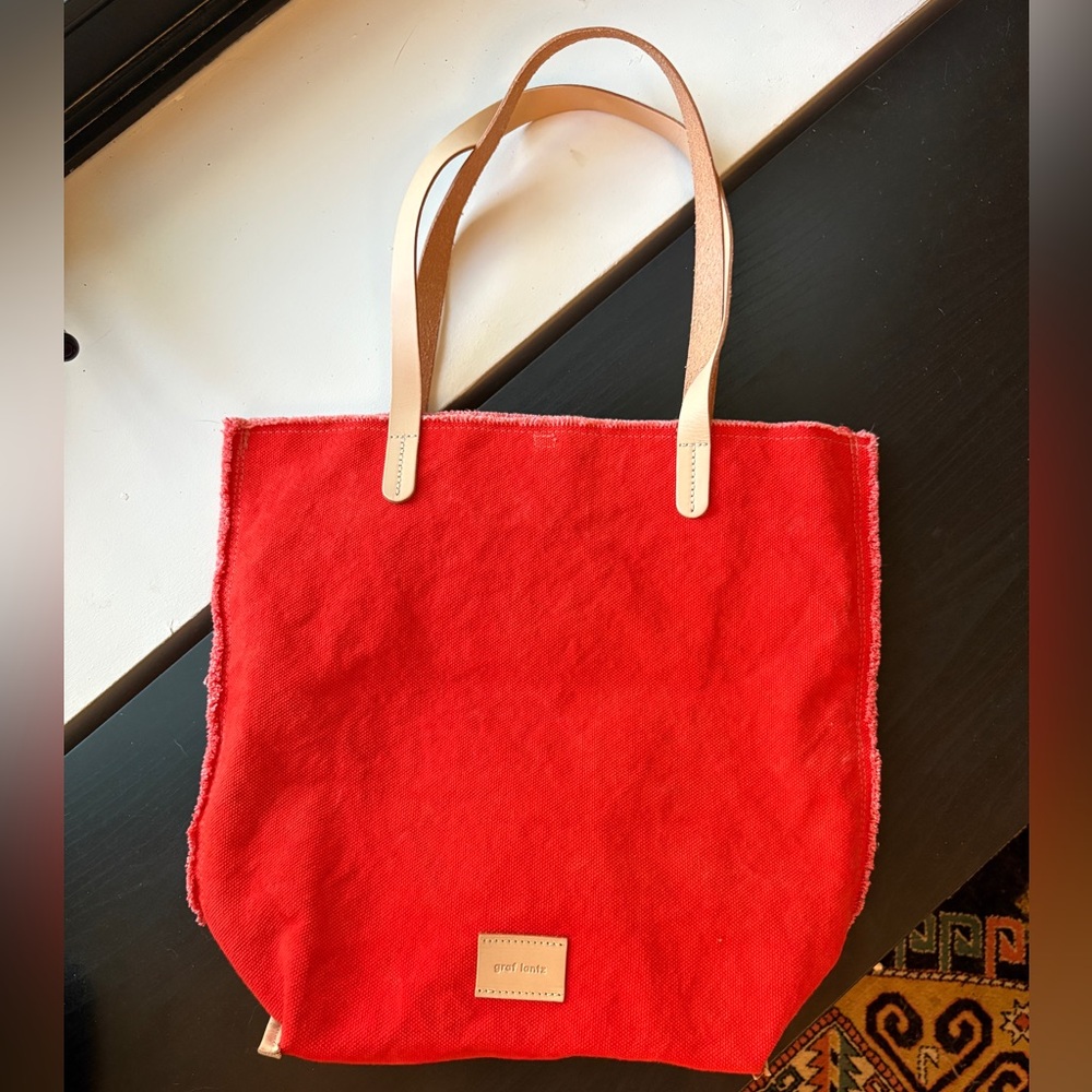 Graf Lantz Red Canvas Tote Bag